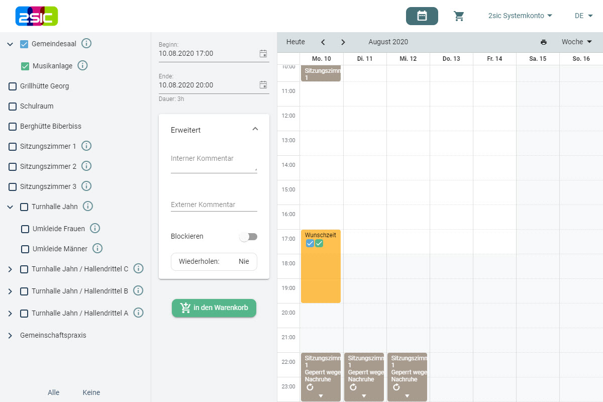 Vermietung eines verknüpften Objekts